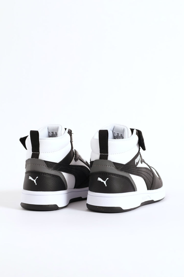 Boys Rebound V6 Mid Ac+ Sneaker - White/Black