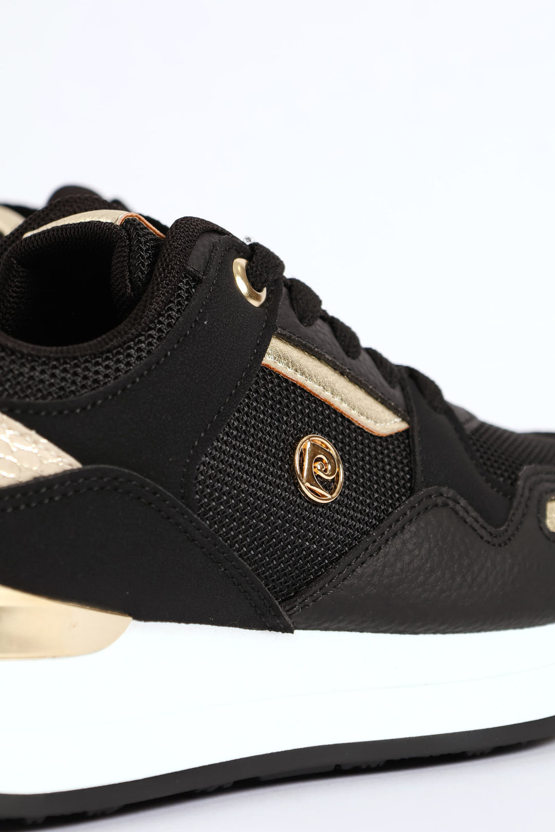 Gold Lurex Platform Sneaker - Black