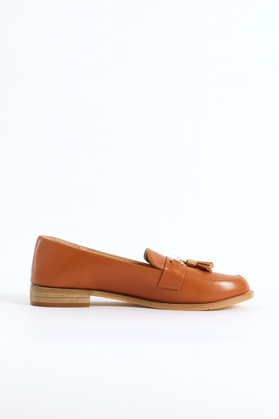 Metal Bar Tassle Patent Smart Loafer - Tan