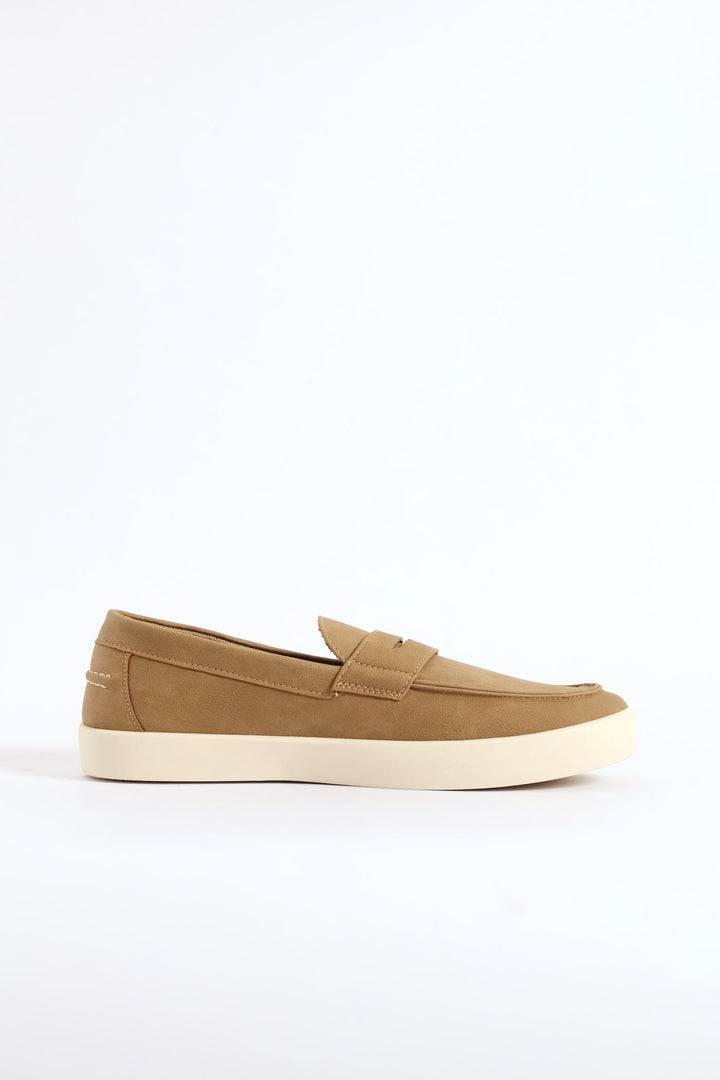 Slip On Casual Penny Moccasin - Taupe