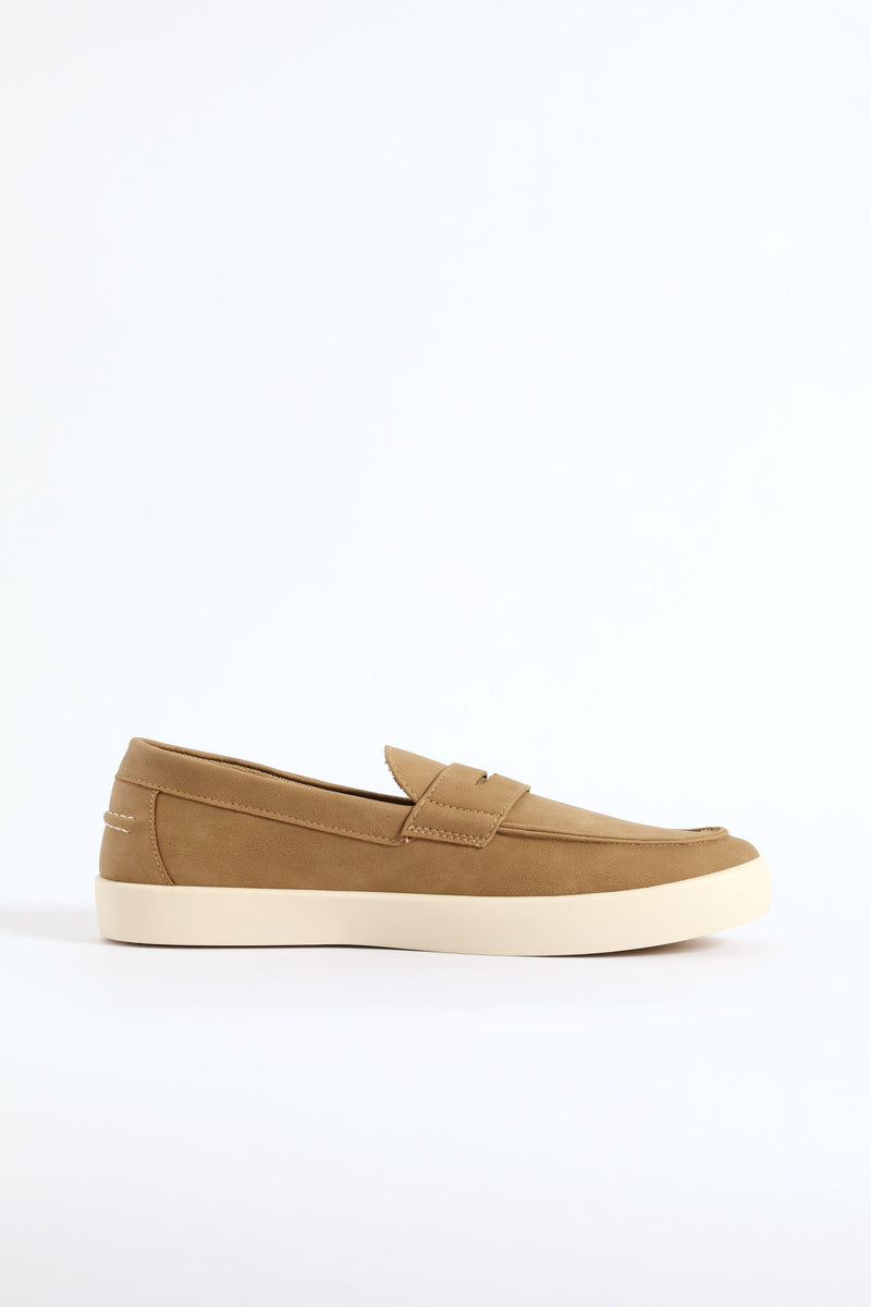Slip On Casual Penny Moccasin - Taupe