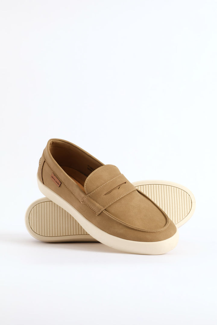 Slip On Casual Penny Moccasin - Taupe