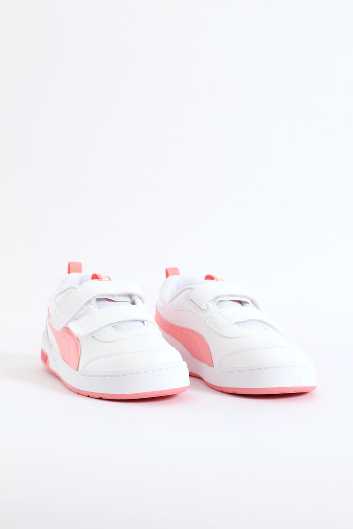 Pre-Girls Multiflex 2 Sl V Ps Sneaker - White/Pink