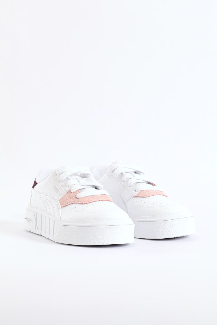 Pre-Girls Cali Court Match Sneaker - White/Berry