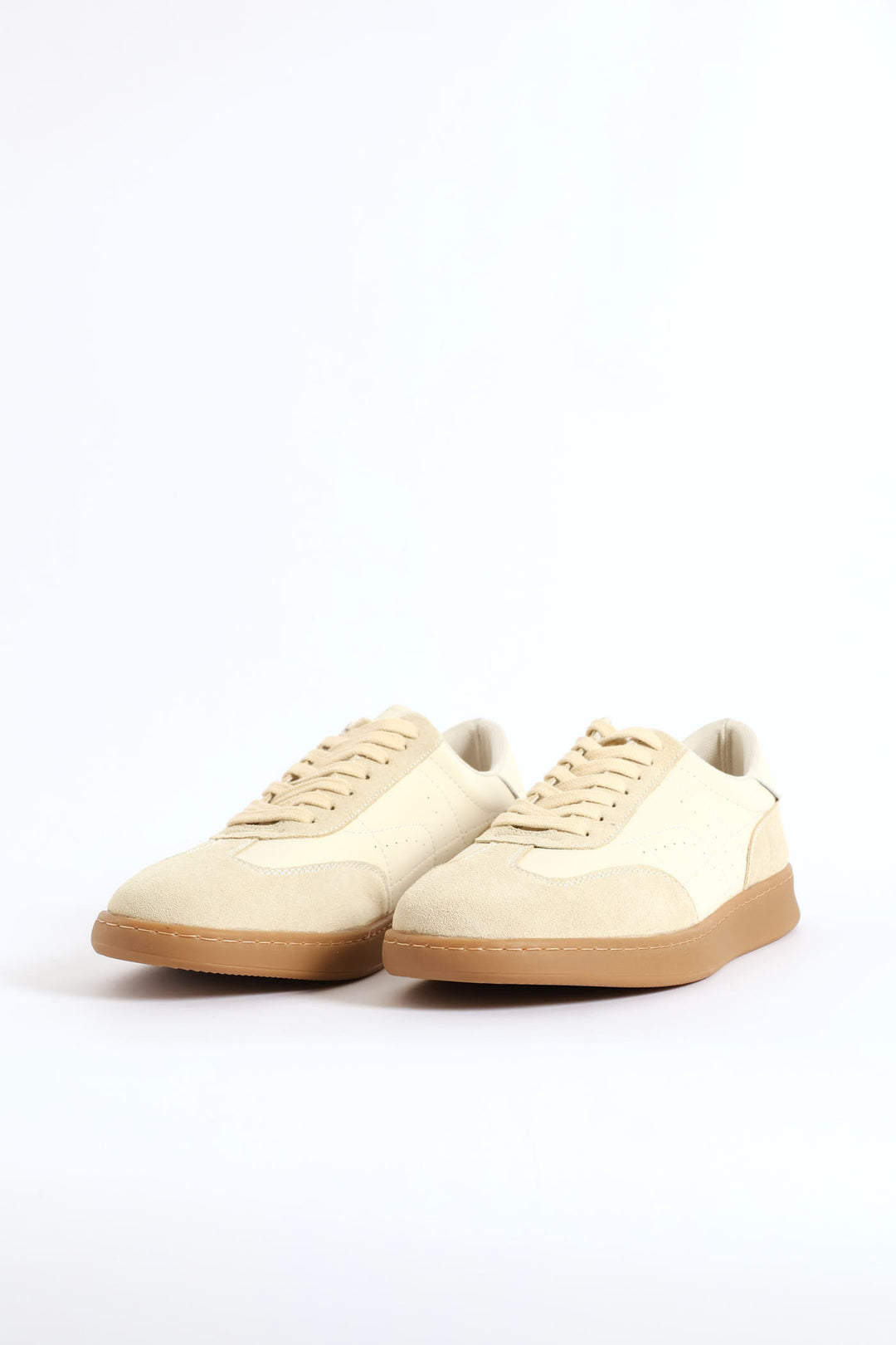 Alec Leather Court Sneaker - Beige