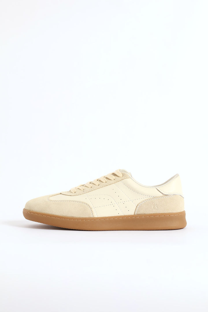 Alec Leather Court Sneaker - Beige