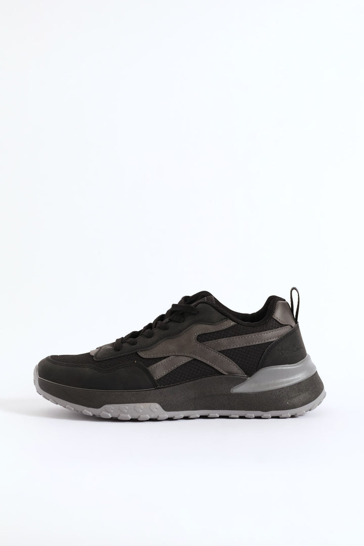 Panelled Retro Sneaker - Black