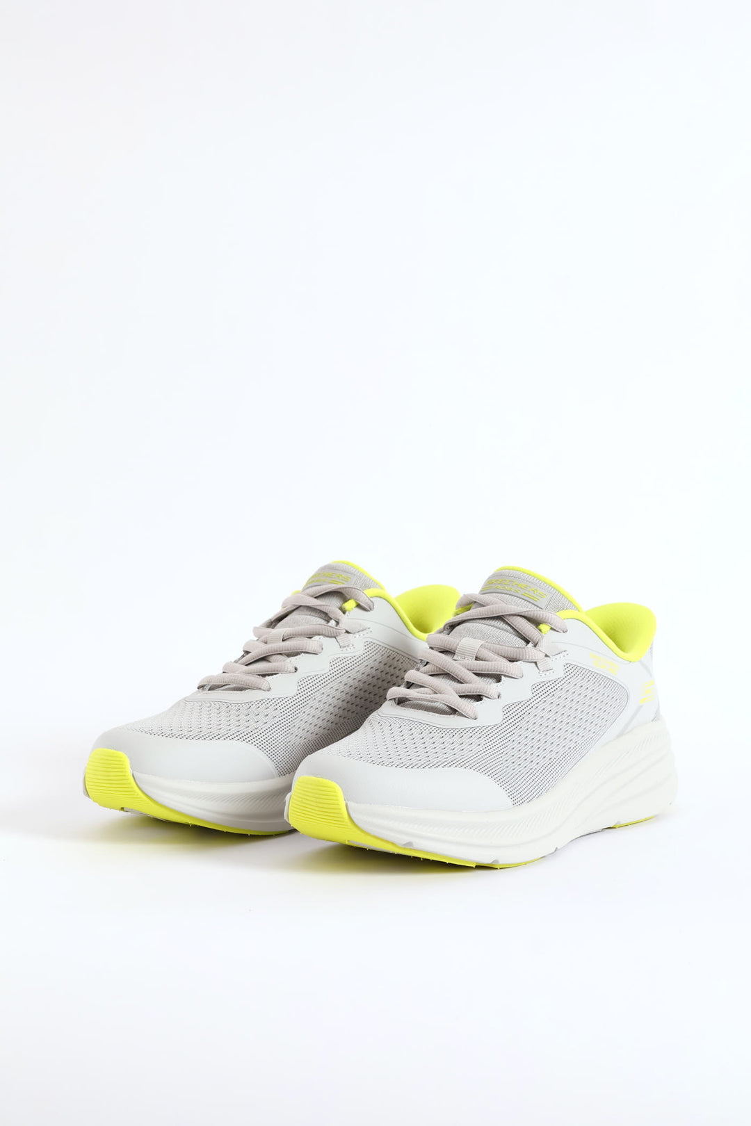 Bobs Skillz Fly Knit Lace Up Sneaker - Light Grey