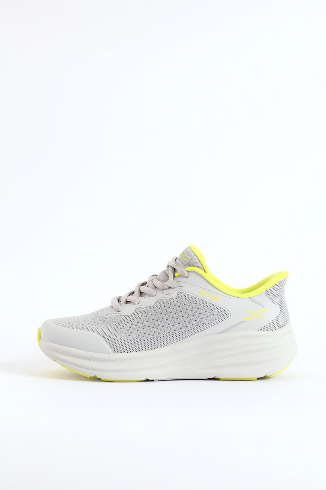 Bobs Skillz Fly Knit Lace Up Sneaker - Light Grey