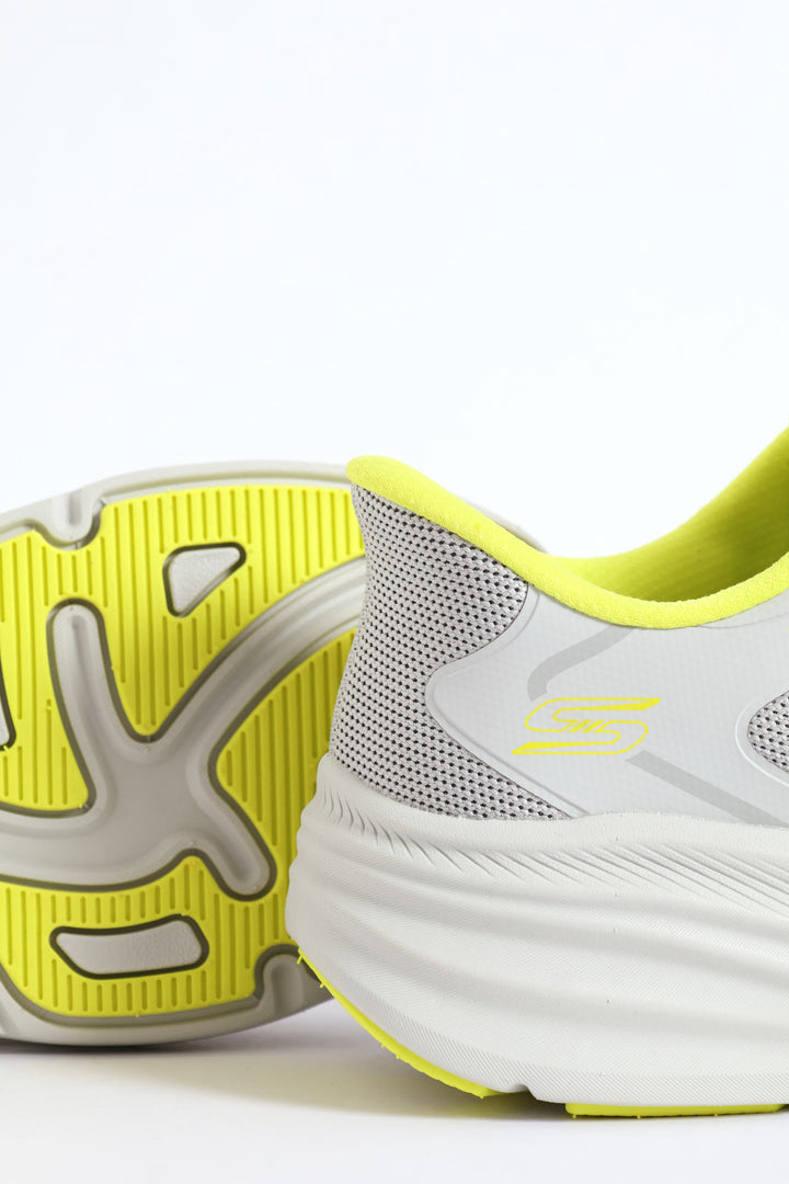 Bobs Skillz Fly Knit Lace Up Sneaker - Light Grey