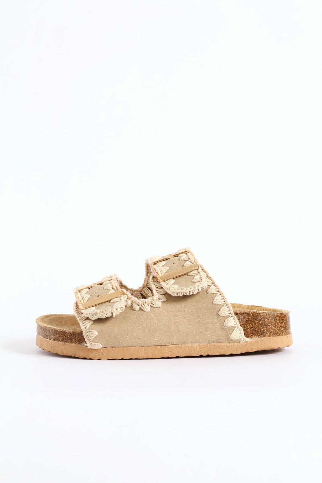 Girls Blanket Stitch Health Sandal - Taupe