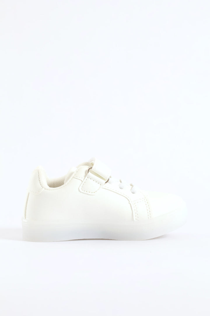 Pre-Boys Graffiti Lightup Sneaker - White