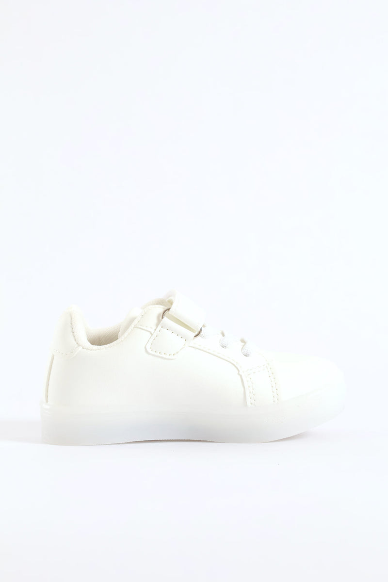 Pre-Boys Graffiti Lightup Sneaker - White