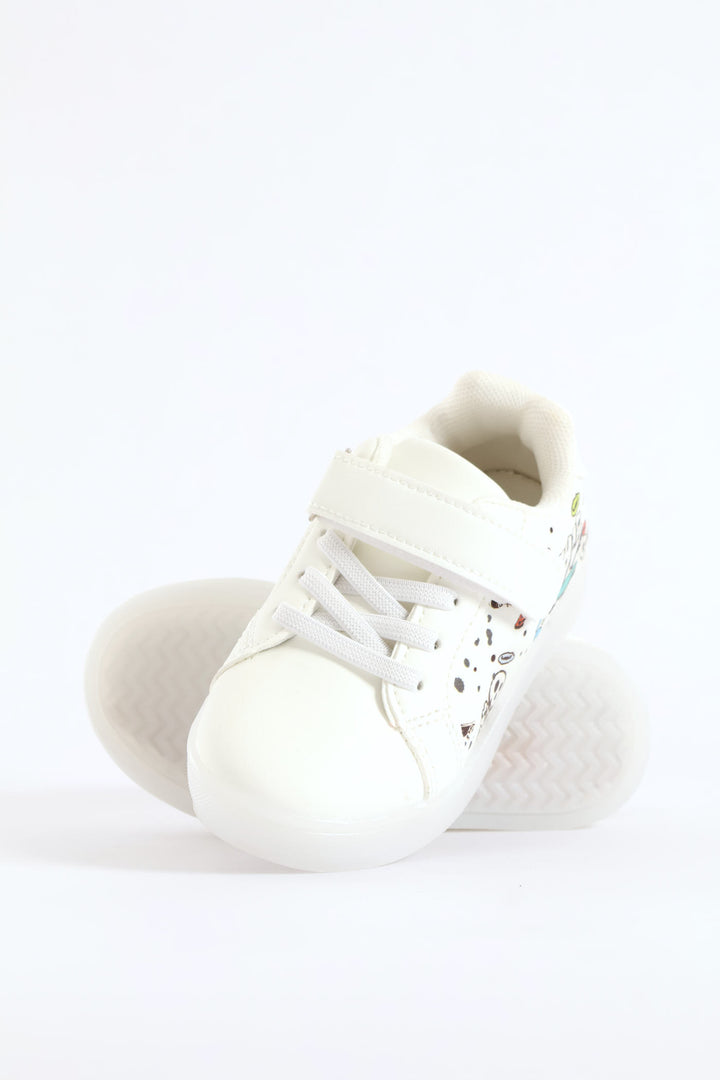 Pre-Boys Graffiti Lightup Sneaker - White