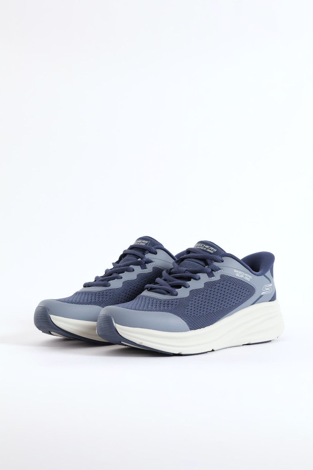 Bobs Skillz Fly Knit Lace Up Sneaker - Navy