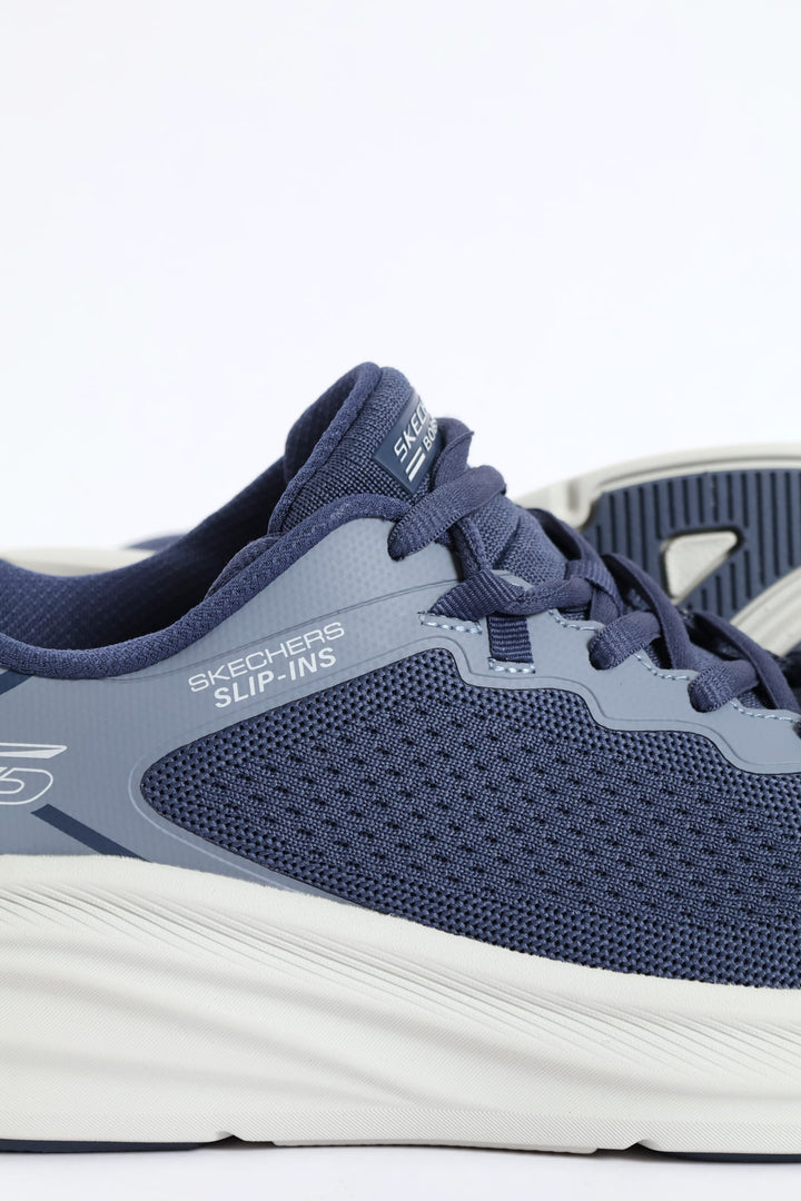 Bobs Skillz Fly Knit Lace Up Sneaker - Navy