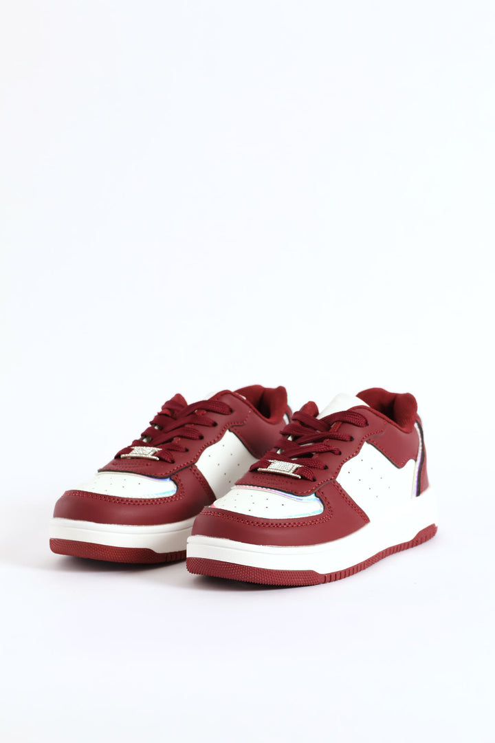 Girls Court Sneaker - Burgundy