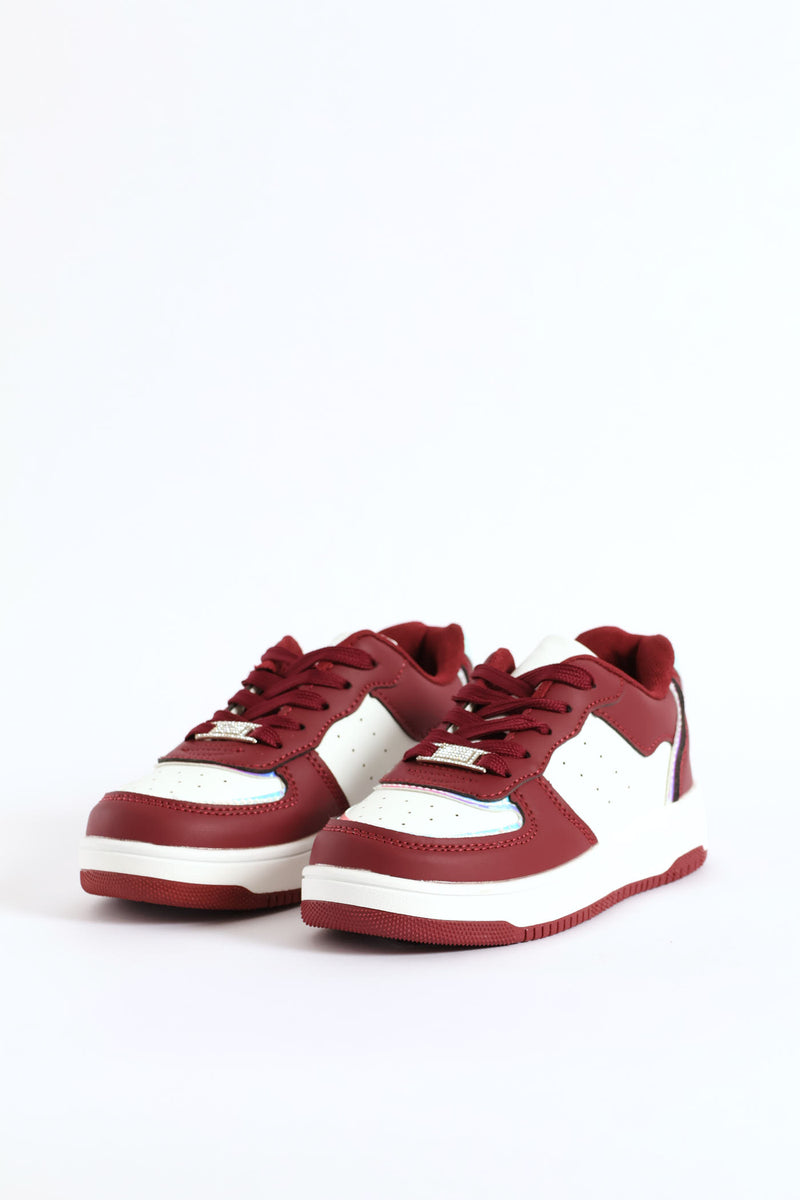 Girls Court Sneaker - Burgundy