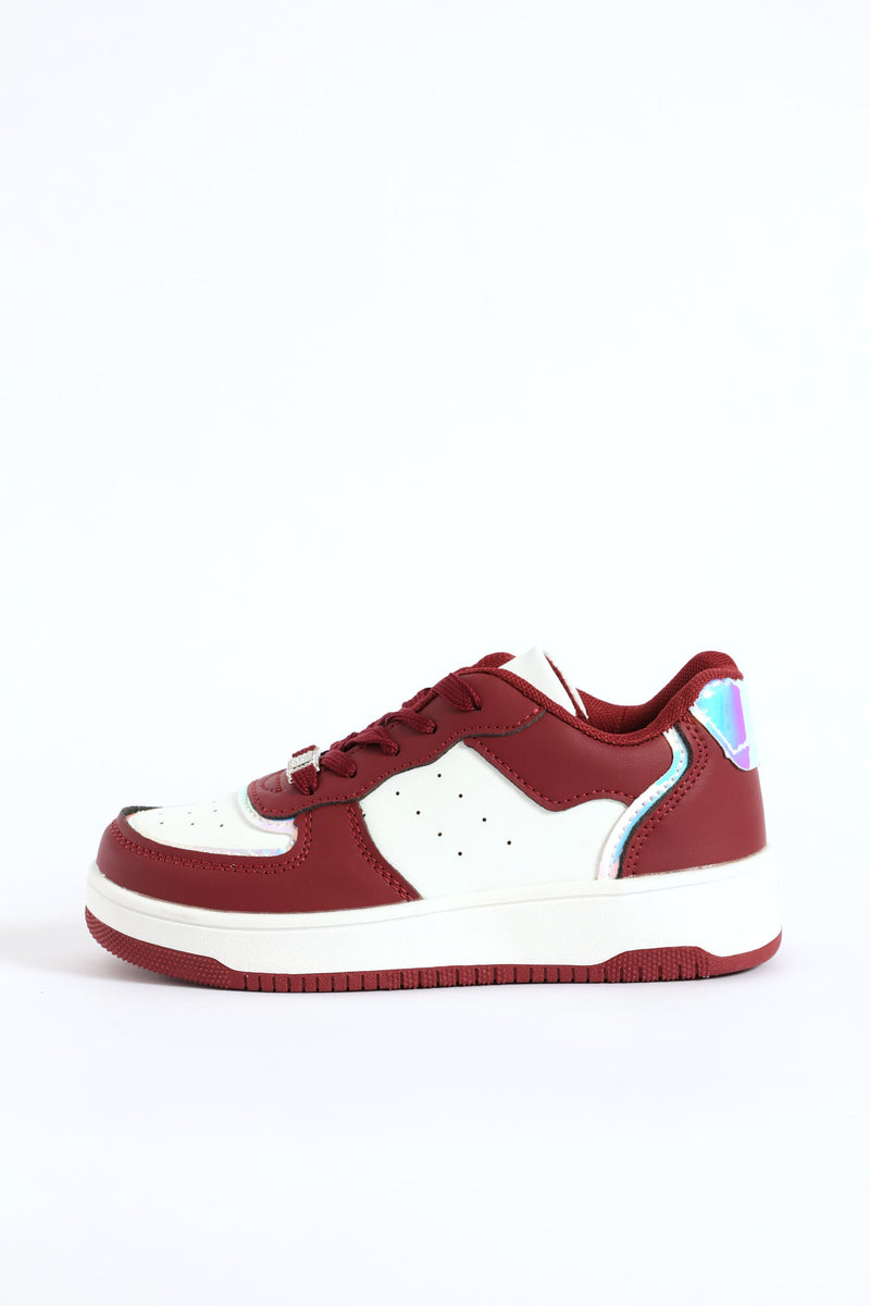 Girls Court Sneaker - Burgundy