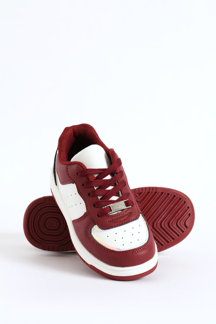 Girls Court Sneaker - Burgundy