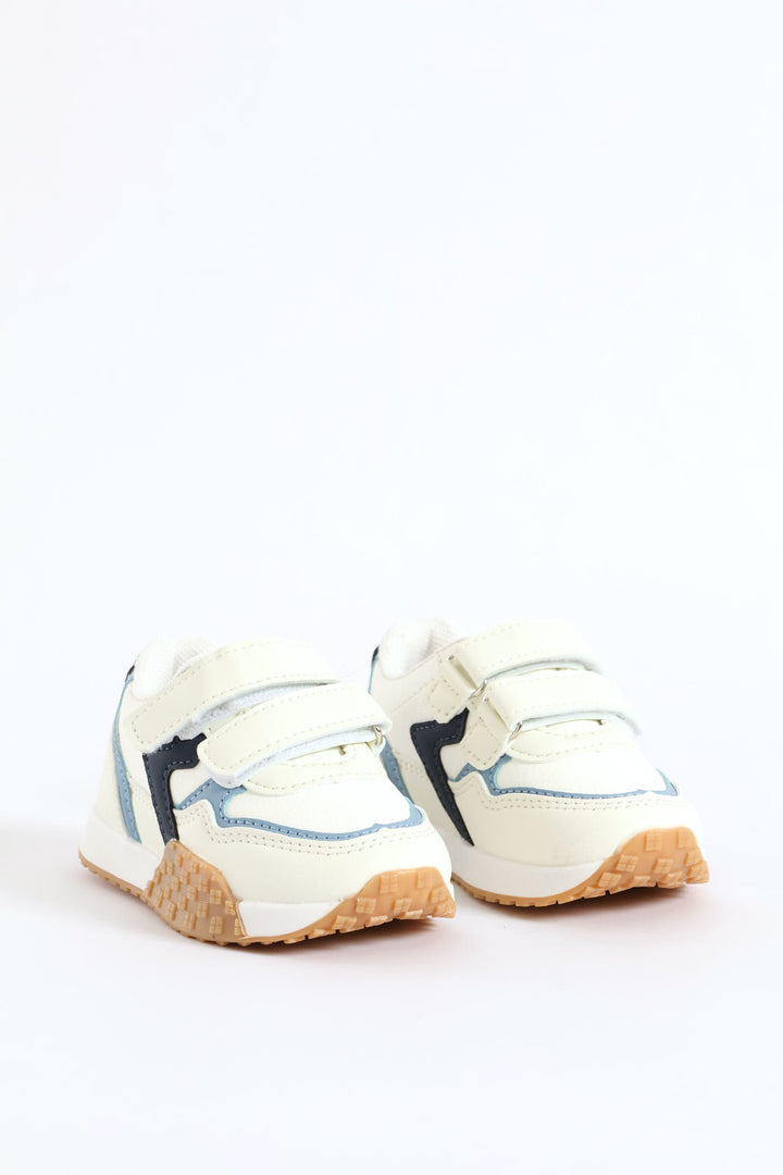 Pre-Boys Retro Sneaker - Cream/Blue