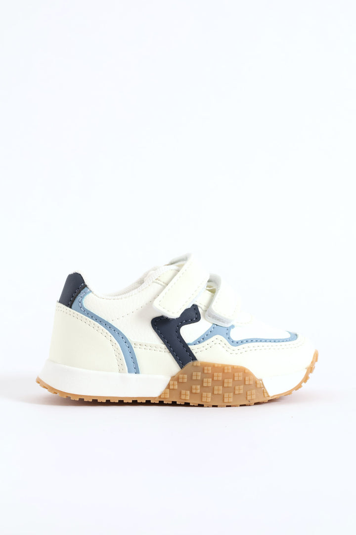 Pre-Boys Retro Sneaker - Cream/Blue