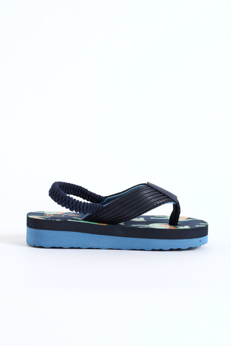 Pre-Boys Dino Print Thong Sandal - Navy