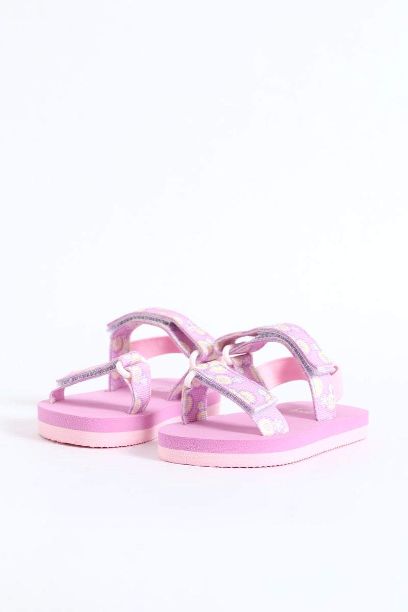 Pre-Girls Floral Print Sports Sandal - Lilac