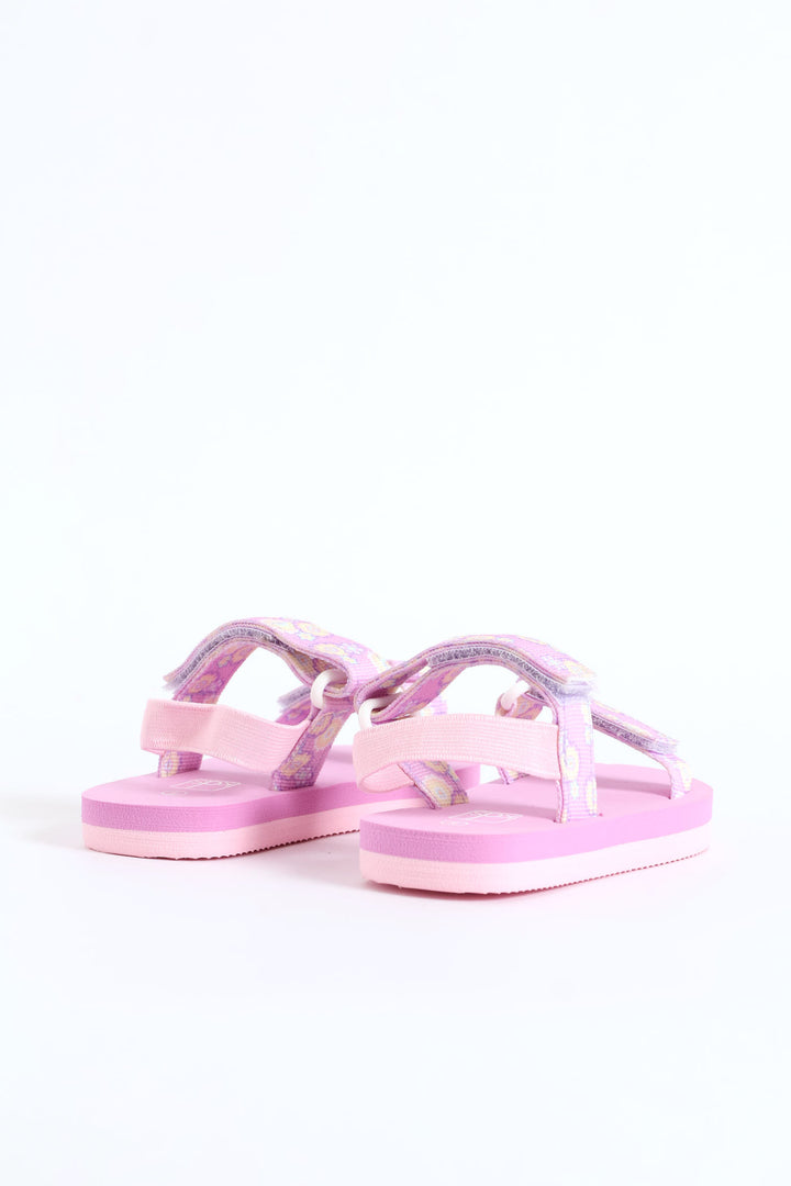 Pre-Girls Floral Print Sports Sandal - Lilac