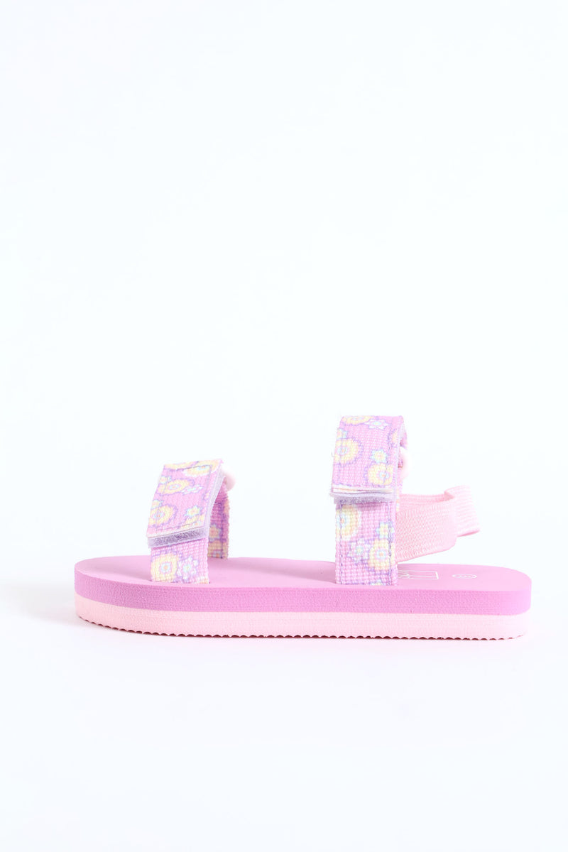 Pre-Girls Floral Print Sports Sandal - Lilac