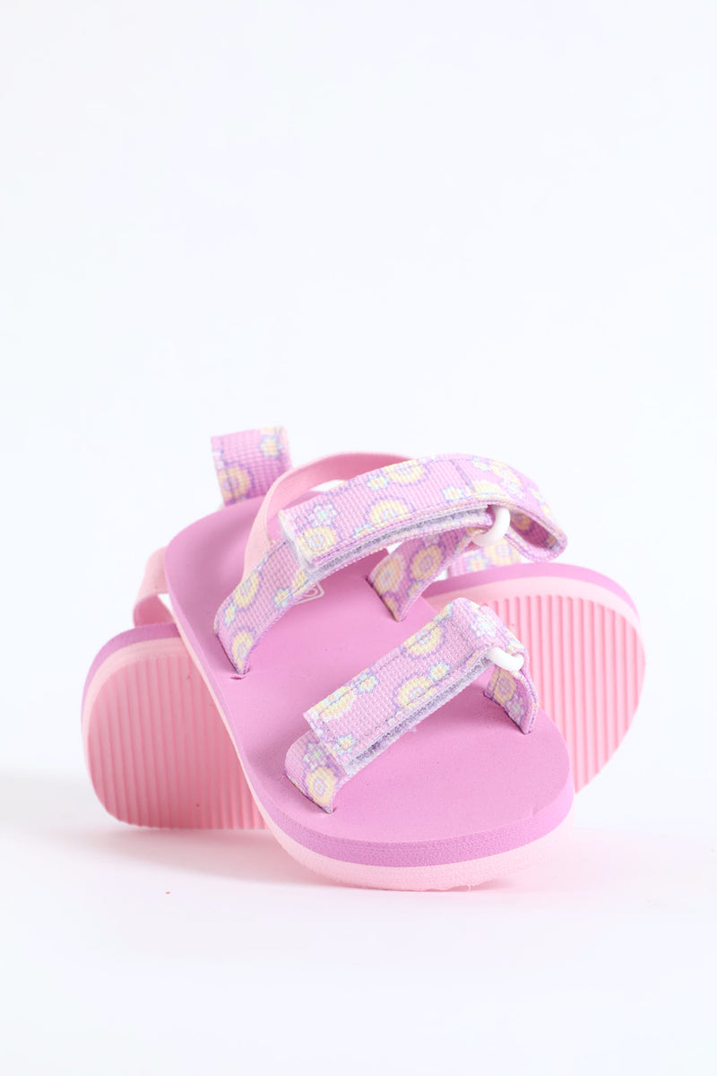 Pre-Girls Floral Print Sports Sandal - Lilac