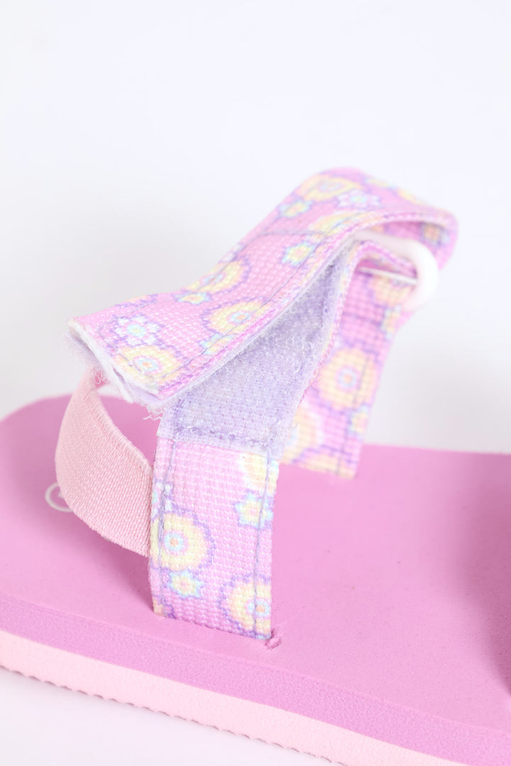 Pre-Girls Floral Print Sports Sandal - Lilac