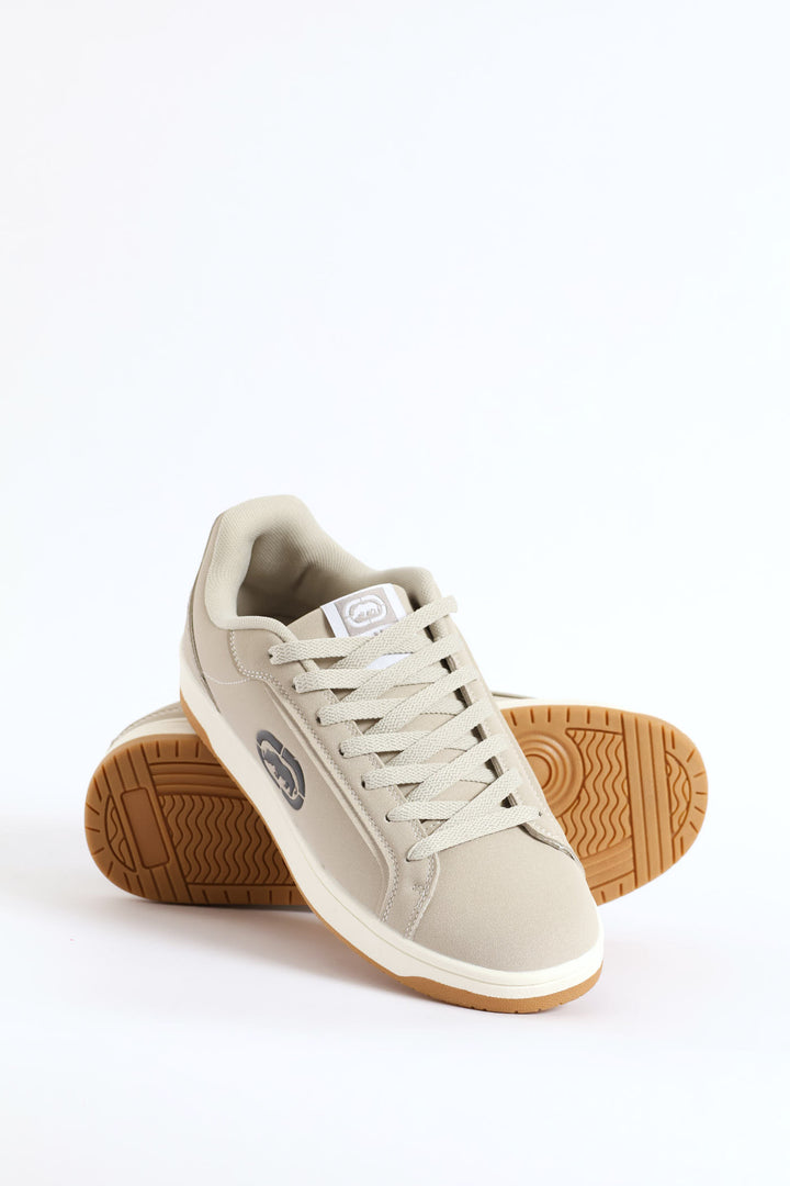 Debossed Logo Detail Lace Up Sneaker - Grey