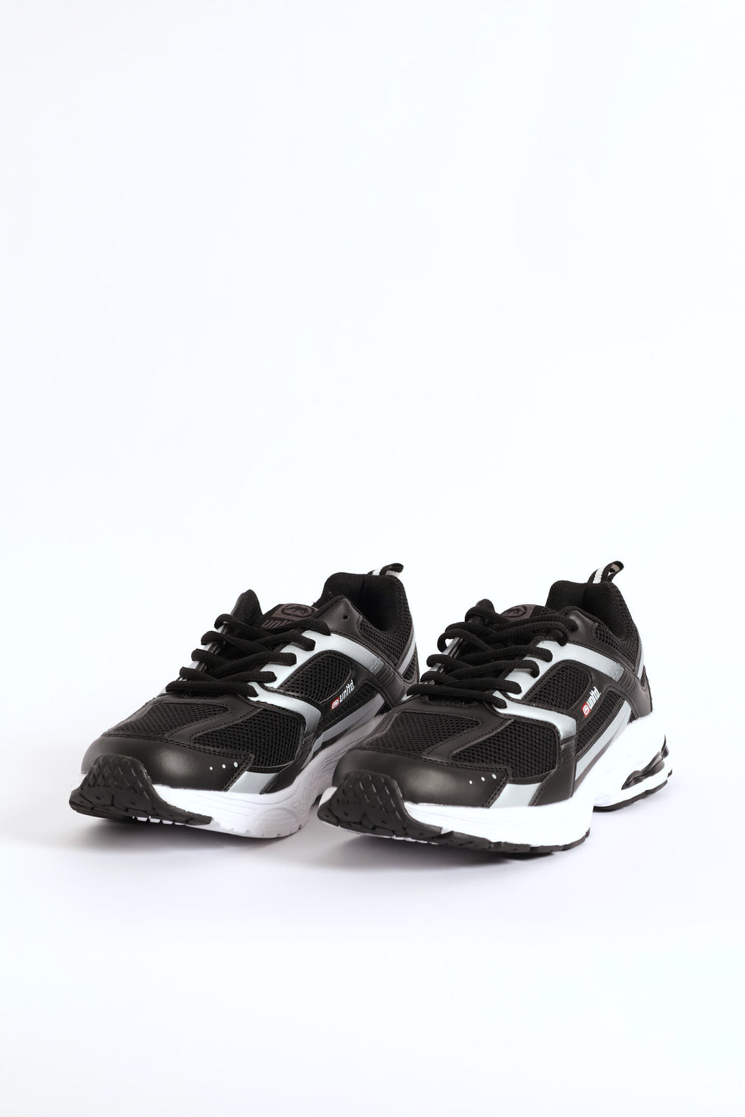 Panelled Lace Up Trainer - Black