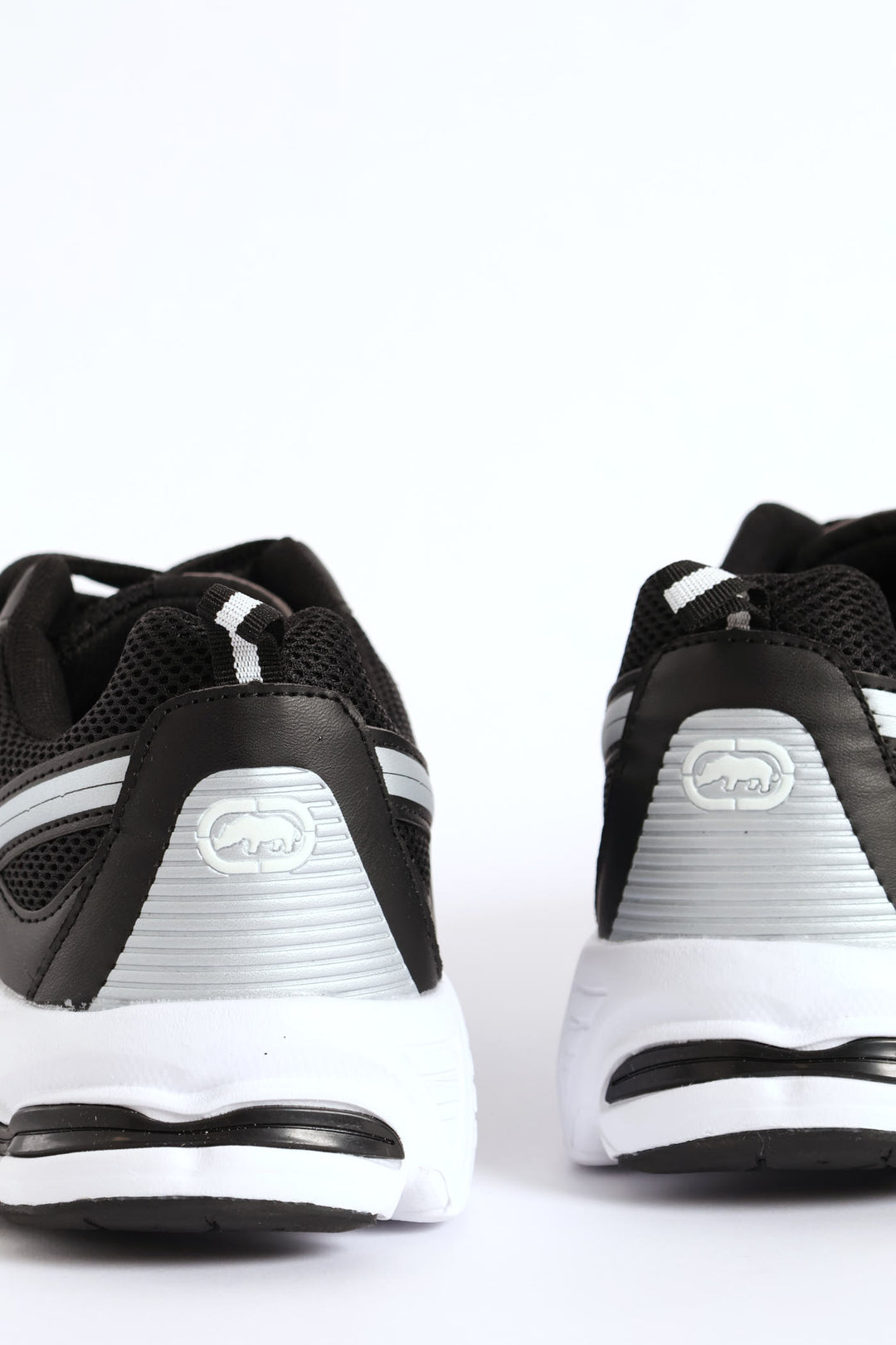 Panelled Lace Up Trainer - Black