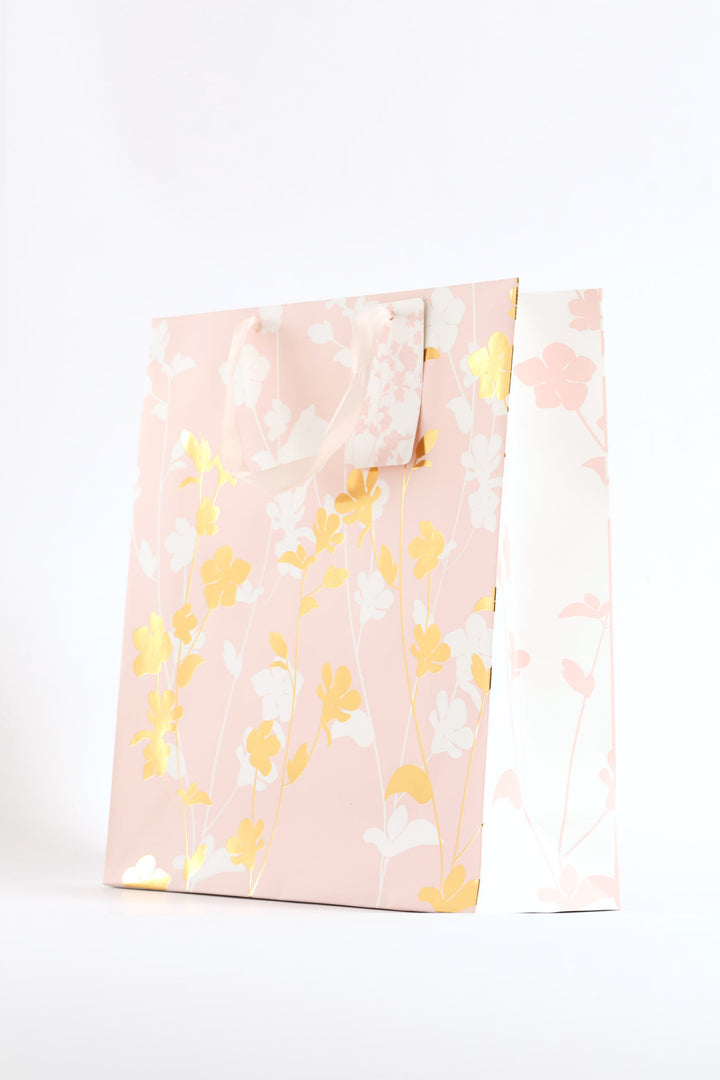 Gold Foil Gift Bag - Pink