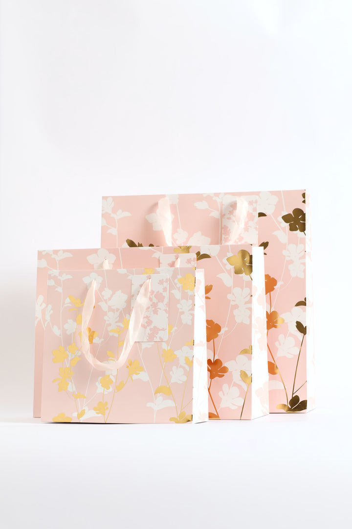 Gold Foil Gift Bag - Pink