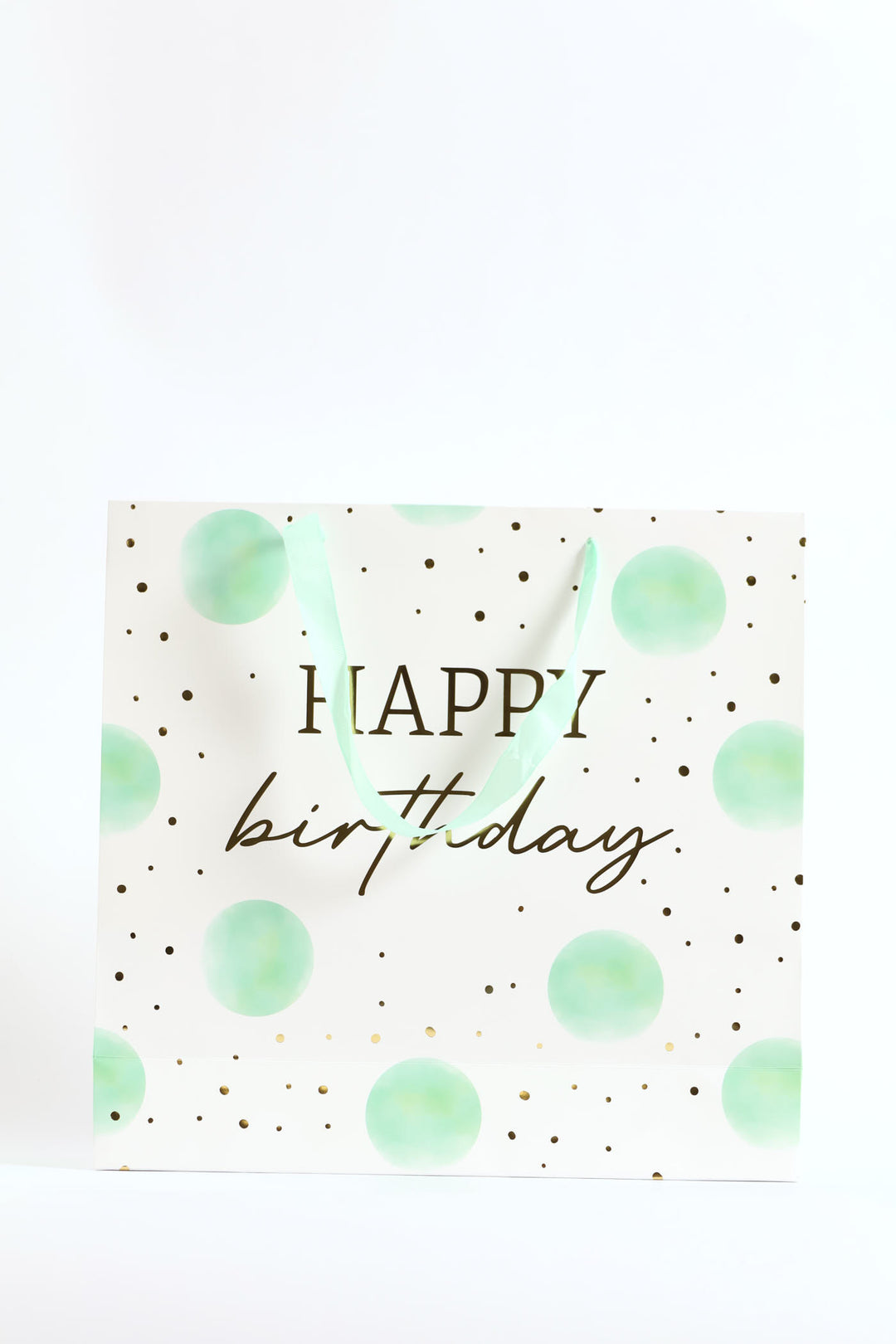 Happy Birthday Dots Gift Bag - Mint