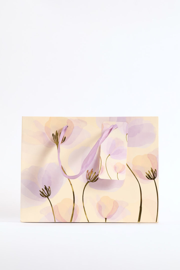 Washed Floral Gift Bag - Lilac