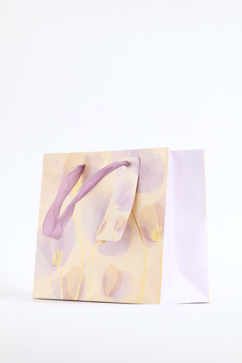 Washed Floral Gift Bag - Lilac