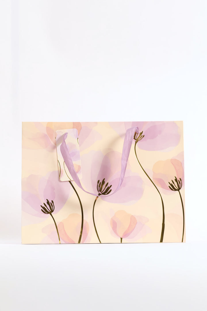 Washed Floral Gift Bag - Lilac