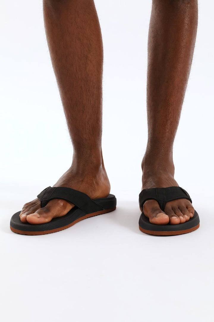 Ultra Soft Wide Vamp Sandal - Black
