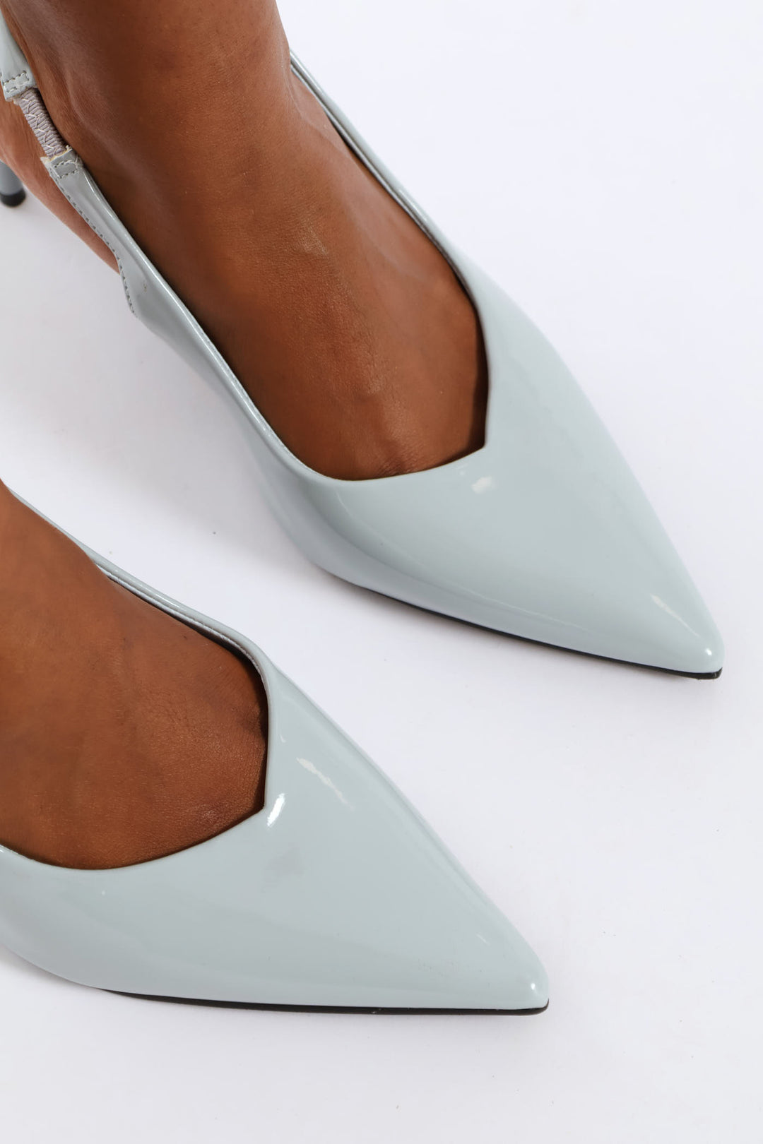 V-Cut Slingback Kitten Heel - Blue