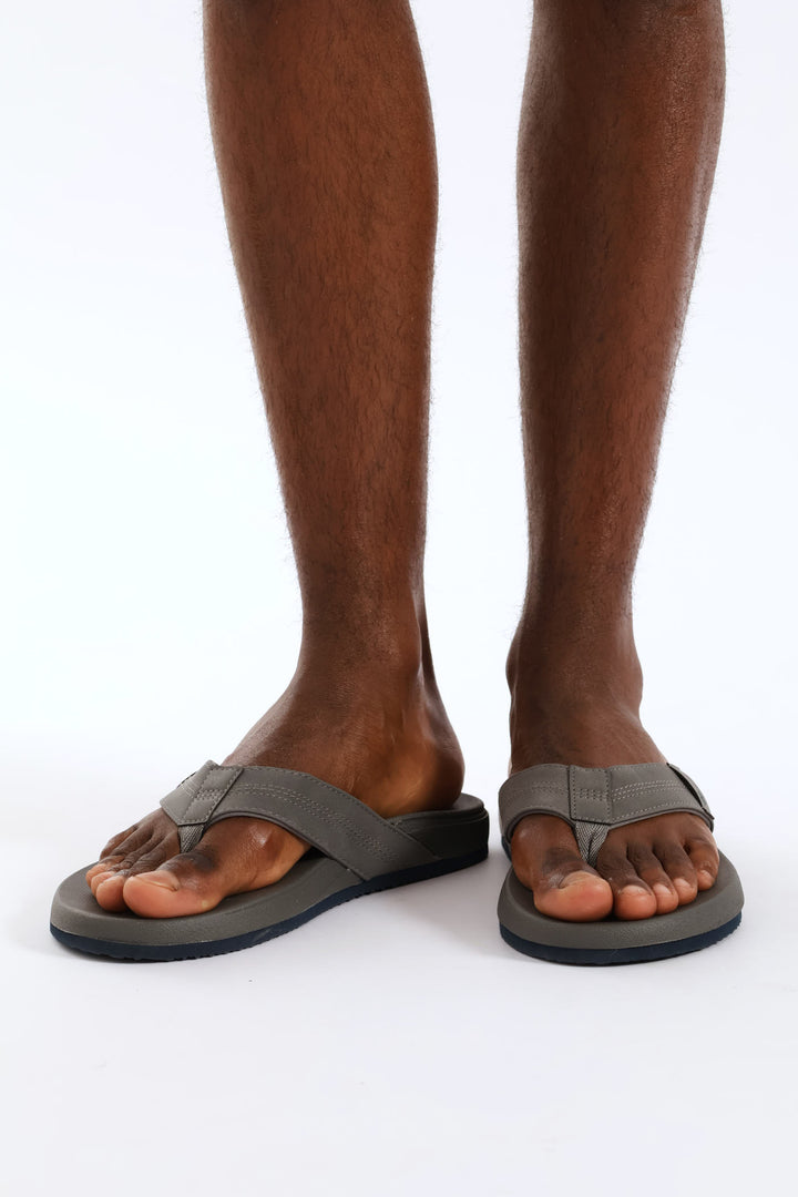 Ultra Soft Wide Vamp Sandal - Grey