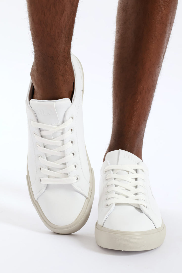 Basic Pu Lace Up Sneaker - White