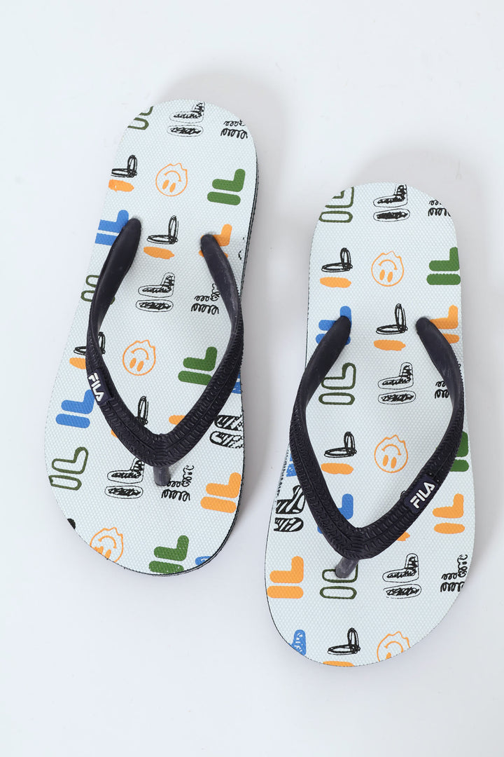 Boys Coco Flip Flop - White/Navy