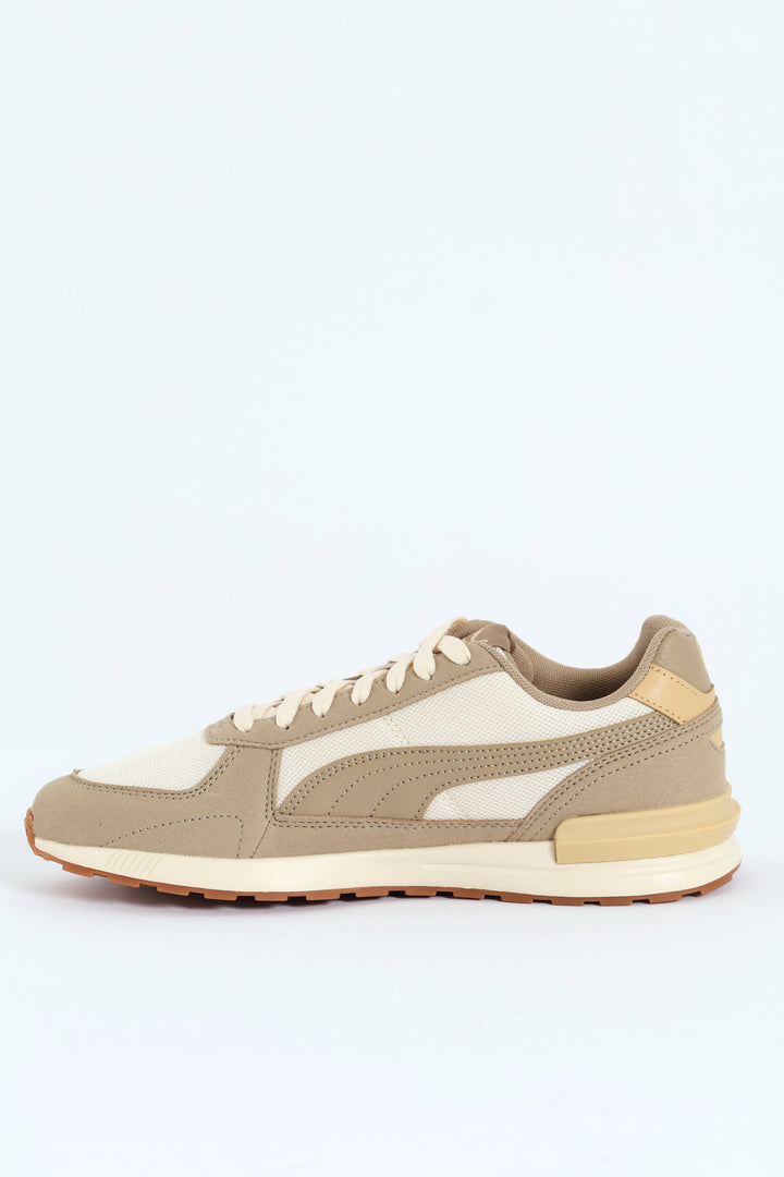 Graviton Clip Detail Lace Up Sneaker - Beige/White
