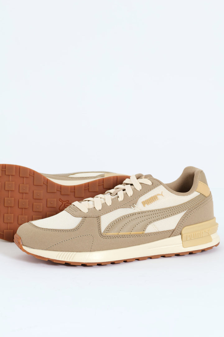 Graviton Clip Detail Lace Up Sneaker - Beige/White