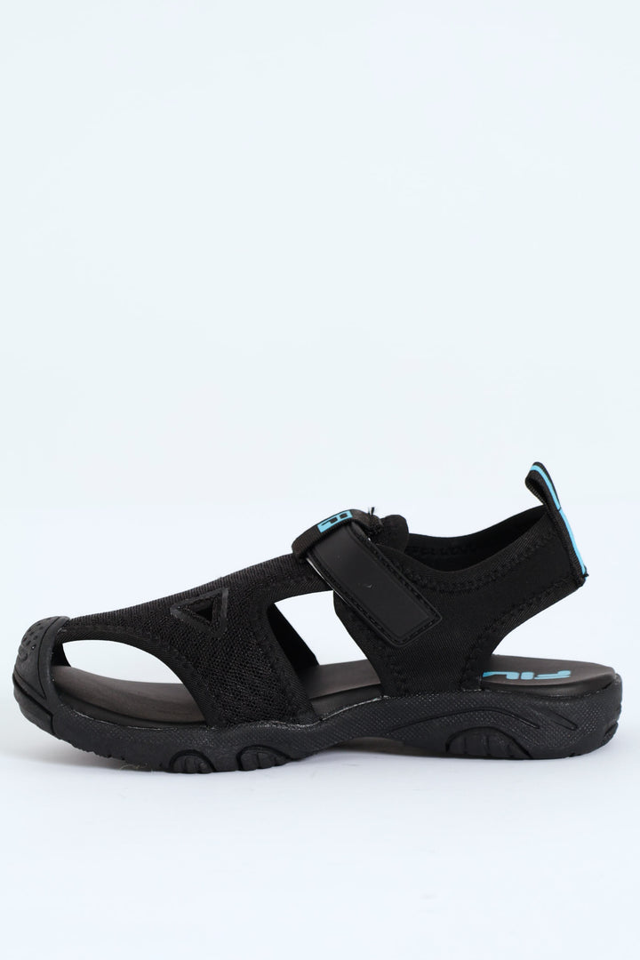 Boys Aqua Closed Toe Sandal - Black