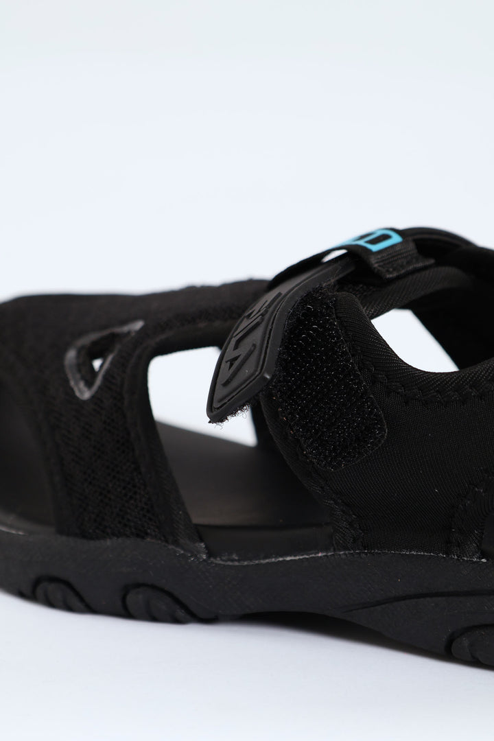 Boys Aqua Closed Toe Sandal - Black